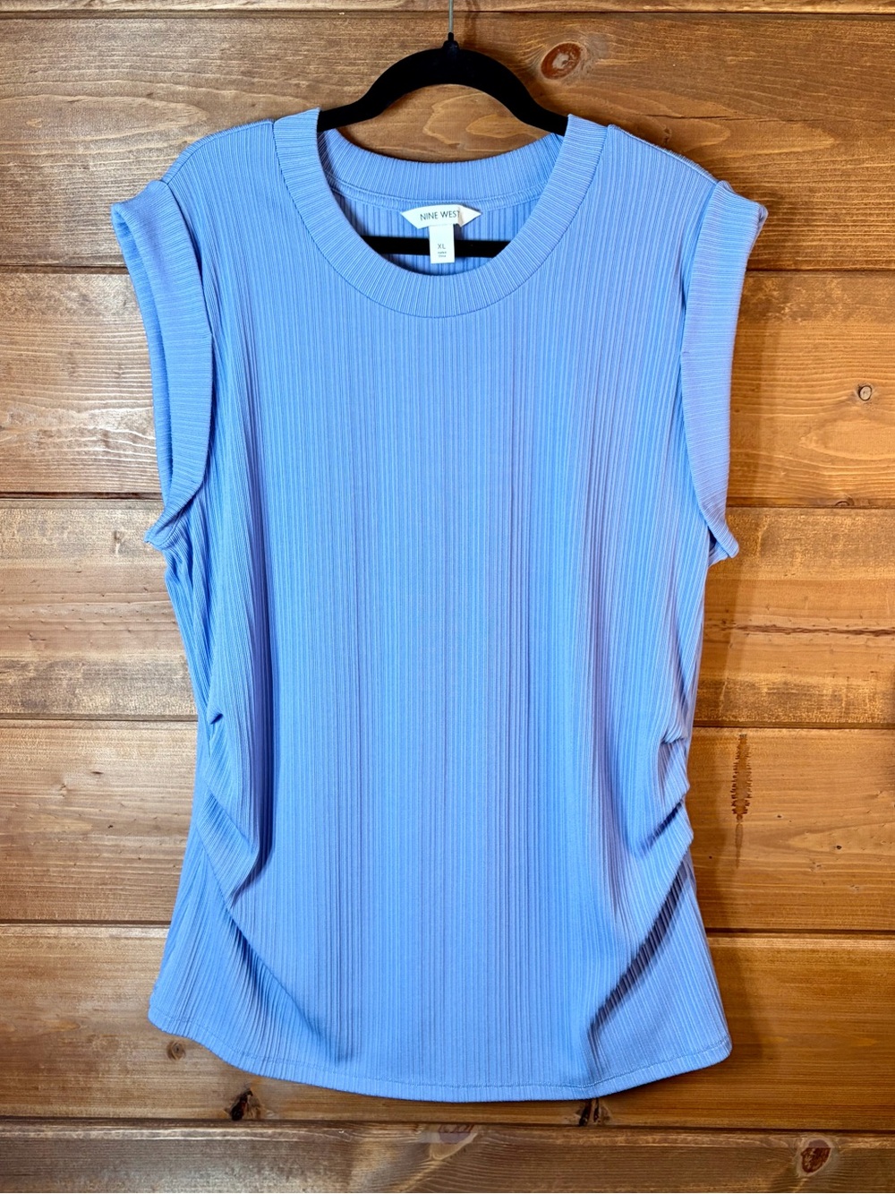 Nine West Periwinkle Ribbed Sleeveless Tank Top Size XL 💕💙